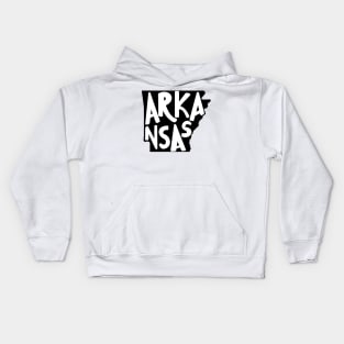 Arkansas Doodle Letters Map Outline-black and white bw Kids Hoodie